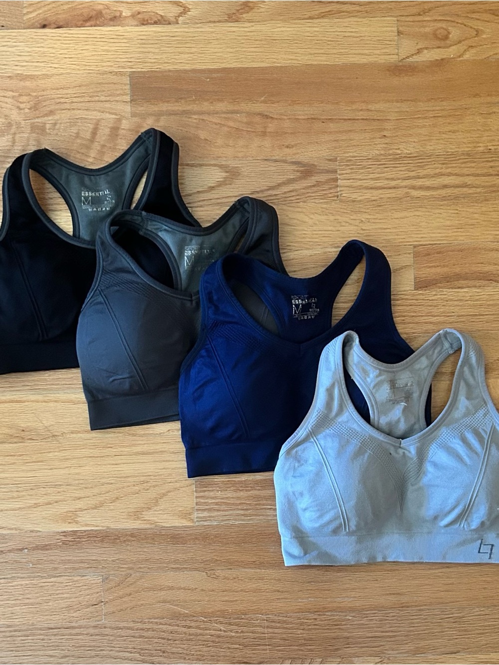 High Support Racerback Sports Bra - Black, Charcoal, Navy, Light Gray